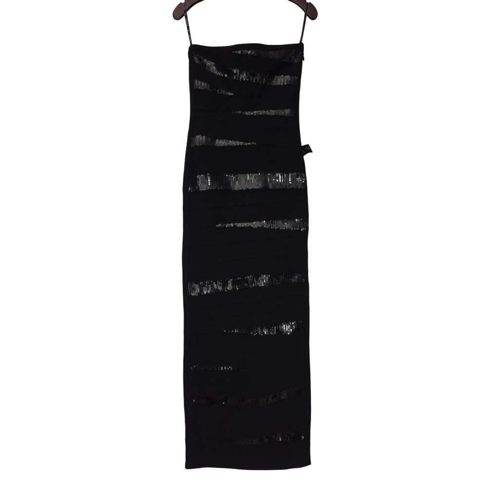 Herve Leger The Chiara Gown Sequin Bandage Womens S Black NWT $1995 46SEQ8550509